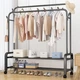 Стойка-вешалка для одежды и обуви Multipurpose Hanger черный металл 110x57x150 см - изображение 5