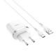 Мережевий зарядний пристрій з кабелем HOCO C12Q Smart QC3.0 charger set(Type-C) 18W White - изображение 1