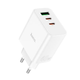 Мережевий зарядний пристрій HOCO C126A Pure power PD40W three-port(2C1A) charger White - зображення 3