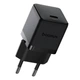 Мережевий зарядний пристрій з кабелем Baseus Palm Fast Charger 1C 20W EU Cosmic Black set USB-C to iP 20W 1m - зображення 1