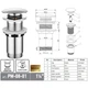 Донный клапан для раковины Koer PW-08-01 1 1/4'' без перелива автоматический СLICK-СLACK (Цвет хром ) (KR5786) - изображение 10
