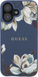Etui Guess Grained Printed Flower Pattern MagSafe do Apple iPhone 16 Blue (3666339426026) - obraz 3
