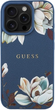 Etui Guess Grained Printed Flower Pattern MagSafe do Apple iPhone 16 Pro Max Blue (3666339426057) - obraz 3