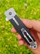 Нож складной Cold Steel Oyabun Black & Gray Leaf Spring Lock Folding Flipper Knife (26T) - изображение 13