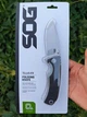 СКкладний ніж SOG Tellus ATK CRYO 440 ,тактичний ніж, створений для активних користувачів, руківья олива - зображення 2
