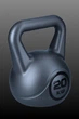 Гиря виниловая для фитнеса и силовых тренировок Power Muscle 20 кг (серо-чёрная) - изображение 2