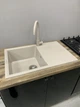 Мойка кухонная с крылом Adamant Horizon 780 х 495 х 230 мм искусственный камень врезная Бежевый (1824296101506) - изображение 5