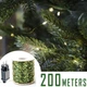 Гирлянда нить светодиодная Роса 200м 2000 Led от сети на зеленой проволоке + пульт ДУ (Теплый белый) - изображение 3