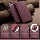 Чехол-книжка CaseMe из нубука для iPhone 16 Plus Бордовый - изображение 6