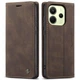 Чехол-книжка CaseMe из нубука для Xiaomi Redmi Note 14 4G (24117RN76G/O) Темно-коричневый - изображение 4