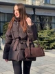 Сумка багет трапеция с длинными ручками Шоколадная - изображение 5