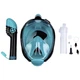 Полнолицевая маска для плавания Marlin TRAVEL black/aqua/aqua S/M - изображение 7