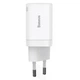 Мережевий зарядний пристрій Baseus Super Si Pro Quick Charger Type-C + USB 30W White - зображення 1