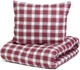 Комплект постільної білизни Homla Nilsa Підковдра 160 × 200 см + 2 наволочки на подушки 50 x 60 см у клітинку червоний (5904183858234) - зображення 1
