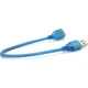 Дата кабель USB 2.0 AM/AF 0.3m blue transparent Voltronic (YT-AM/AF-0,3TBL) - изображение 2
