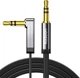 Аудиокабель mini jack 3,5 mm UGREEN Straight to angle flat cable с угловым L-образным штекером (3m). Grey - изображение 1