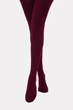 Тёплые хлопковые женские колготки Giulia LUCKY COTTON 200 (3) Bordo-marsala, плотные матовые, теплые колготы - изображение 3