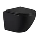 Унитаз подвесной Qtap Jay Ultra Quiet 485х360х320 мм, Matt Black, сиденьем Slim Duroplast/Soft-close/Quick R - изображение 1