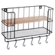 Półka ścienna Vilde 229080 kuchenna metalowa z wieszakami 41 x 12 x 25.5 cm (5904316456962) - obraz 2