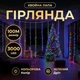 Гирлянда нитка роса Хвойная лапа 3000 LED 100 метров , цвет разноцветная мультиколор на черном проводе - изображение 2