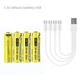 Набір акумуляторів LiitoKala USB-T36 AA 2400mAh 1.5V 4 шт + USB Type-C кабель Yellow - зображення 2