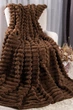Плед шарпей королевский Home Textiles Brown 200*230 см покрывало на кровать диван коричневое - изображение 3
