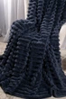 Плед покривало шарпей королівський полуторний 150х200 Dark navy широка смужка 6 см - зображення 5