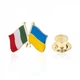 Брошь-значок унисекс BROCHE бижутерия Флаги Италия-Украина BRGV113939 - изображение 1
