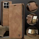 Чехол книжка Caseme с магнитом для Xiaomi 15T Pro коричневый - изображение 2