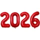Новорічні Надувні Цифри 2026 (100см) Новий Рік Червоний - зображення 1