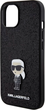 Etui Karl Lagerfeld Fixed Glitter Ikonik Logo Metal Pin do Apple iPhone 15/14/13 Black (KLHCP15SGKNPSK) - obraz 4