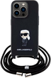 Etui Karl Lagerfeld Crossbody Saffiano Monogram Metal Pin Karl & Choupette do Apple iPhone 15 Pro Czarny (KLHCP15LSASKNPSK) - obraz 2