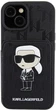 Панель Karl Lagerfeld Saffiano Cardslots and Stand Monogram Ikonik Patch для Apple iPhone 15/14/13 Black (KLHCP15SSAKKNSCK) - зображення 3