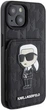 Панель Karl Lagerfeld Saffiano Cardslots and Stand Monogram Ikonik Patch для Apple iPhone 15/14/13 Black (KLHCP15SSAKKNSCK) - зображення 4