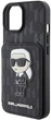 Панель Karl Lagerfeld Saffiano Cardslots and Stand Monogram Ikonik Patch для Apple iPhone 15/14/13 Black (KLHCP15SSAKKNSCK) - зображення 6