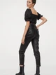 Топ з рукавами-ліхтариками для жінки H&M 0933675-001 36(S) чорний - зображення 3
