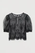 Блузка из кружева для женщины H&M Divided 0928189-001 36(S) Черный - изображение 1