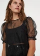 Блузка из кружева для женщины H&M Divided 0928189-001 36(S) Черный - изображение 3