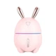 Увлажнитель воздуха зайчик Rabbit 2в1 на 300 мл детский мини персональный LED ароматизатор c подсветкой розовый - изображение 1