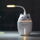 Увлажнитель воздуха и ночник 2в1 ароматизатор ультразвуковой от USB Humidifier 320 мл котик белый - изображение 3