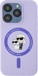 Etui plecki Karl Lagerfeld Silicone Karl&Choupette Heads Ring MagSafe do iPhone 15 Pro Purple (3666339254346) - obraz 3