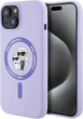 Etui plecki Karl Lagerfeld Silicone Karl&Choupette Heads Ring MagSafe do iPhone 15 Purple (3666339254322) - obraz 1