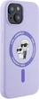 Etui plecki Karl Lagerfeld Silicone Karl&Choupette Heads Ring MagSafe do iPhone 15 Purple (3666339254322) - obraz 4