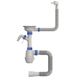 Сифон для кухні MIXXUS SK-05-WH 3 1/2"x40 з пластиковою білою сіткою, відводом для пральної машини, гнучким прямокутним переливом (MI8193) - изображение 1