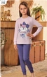 Детская пижама для девочки Baykar с котиком хлопок р 8 128-134 см 8-9 лет сиреневый арт 9144-216 - изображение 1