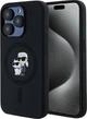 Панель Karl Lagerfeld Silicone Karl & Choupette Ring MagSafe для iPhone 15 Pro Black (3666339254063) - зображення 1