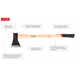 Топор 1600г, ручка пекан INTERTOOL HT-0271 - изображение 6