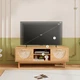 TV-тумба с бамбуковыми ящиками, 120×35×45,5 см, цвет: натуральный Costway - изображение 4