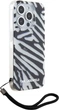 Etui Plecki Karl Lagerfeld IML Zebra Pattern & Cord do Apple iPhone 15 Pro Black (KLHCP15LHZBPKCCK) - obraz 3