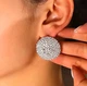 Женские сережки бижутерия Круглые в стразах Серебристые - изображение 7